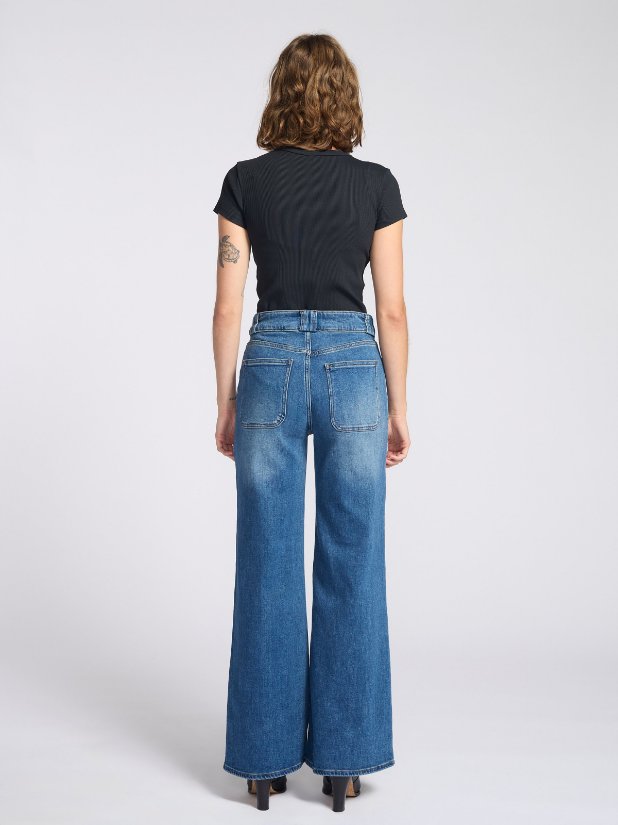 Picture of Luisa Wide Belt Loop With Wide Leg Jeans